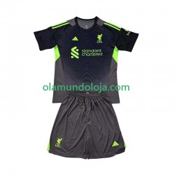 Camisola Liverpool Guarda-redes Criança Equipamento Primeiro 2025-2026 Manga Curta